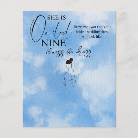 クラウドナインのスカイブルーブライダルシャワー推測ドレスゲーム (正面)