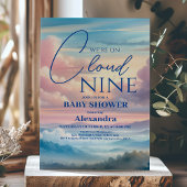 クラウドナインのレインボーグリッターベビーシャワー 招待状
