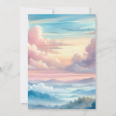 クラウドナインのレインボーグリッターベビーシャワー 招待状 (裏面)