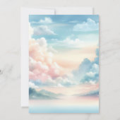 クラウドナインのレインボーグリッターベビーシャワー 招待状 (裏面)