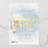 クラウドナインエレガントブライダルシャワー 箔招待状 (正面)