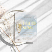 クラウドナインエレガントブライダルシャワー 箔招待状