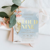 クラウドナインエレガントブライダルシャワー 箔招待状