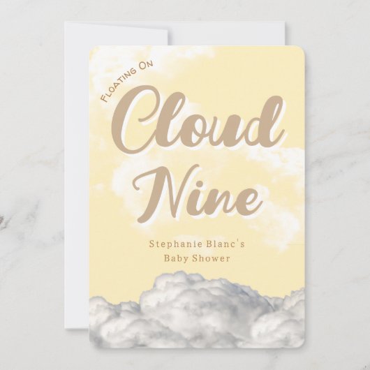 クラウドナインスカイ – カスタムベビーシャワー招待状 招待状 (正面)