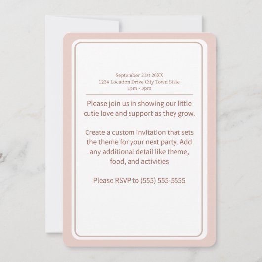 クラウドナインスカイ – カスタムベビーシャワー招待状 招待状 (裏面)