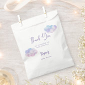 クラウドナインテーマガールベビーシャワー フェイバーバッグ (クリップ留めされた状態)