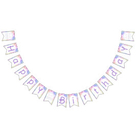 クラウドナインハッピーバースデーバナー – 水彩過去 バンティングフラッグ