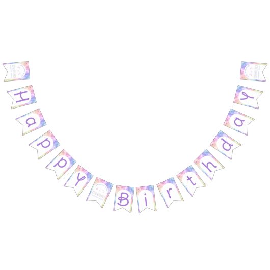 クラウドナインハッピーバースデーバナー – 水彩過去 バンティングフラッグ (全)