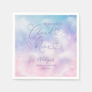 クラウドナインピンク&パープルスカイブライダルシャワー スタンダードカクテルナプキン
