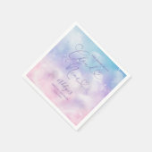 クラウドナインピンク&パープルスカイブライダルシャワー スタンダードカクテルナプキン (角)