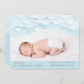 クラウドナインフォトバースアナウンス青 招待状 (正面/裏面)