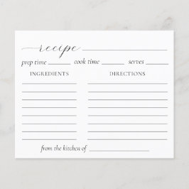 クラウドナインブライダルシャワーレシピカード