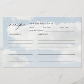 クラウドナインブライダルシャワーレシピカード (正面)