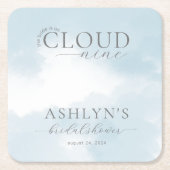 クラウドナインブライダルシャワー紙コースター スクエアペーパーコースター (正面)