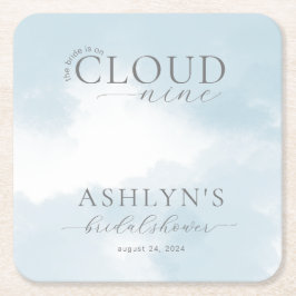 クラウドナインブライダルシャワー紙コースター スクエアペーパーコースター