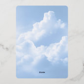 クラウドナインブルースカイクラウドブライダルシャワー 箔招待状 (裏面)