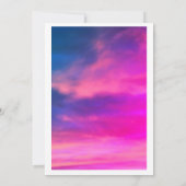 クラウドナイン女の子の赤ちゃんシャワーピンクカラフルアートかわいい 招待状 (裏面)