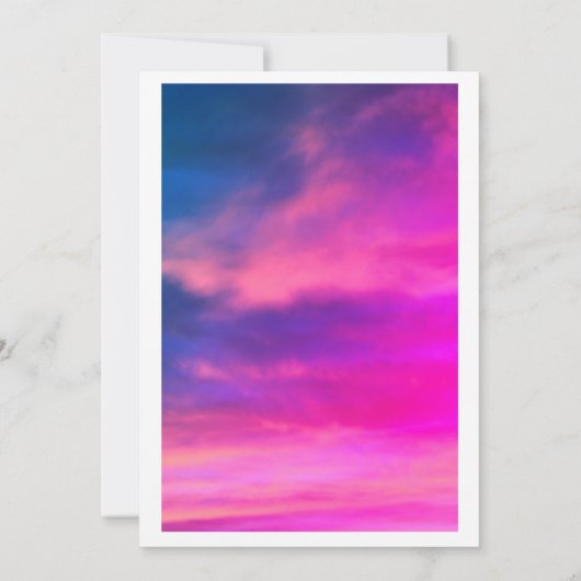 クラウドナイン女の子の赤ちゃんシャワーピンクカラフルアートかわいい 招待状 (裏面)