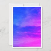 クラウドナイン女の子の赤ちゃんシャワーブルーピンクカラフル 招待状 (裏面)