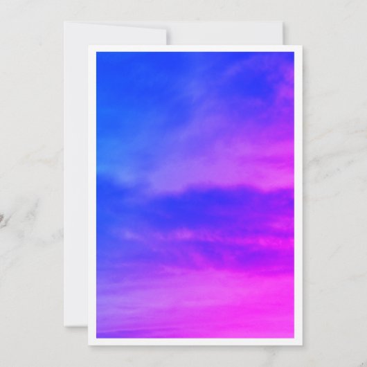 クラウドナイン女の子の赤ちゃんシャワーブルーピンクカラフル 招待状 (裏面)