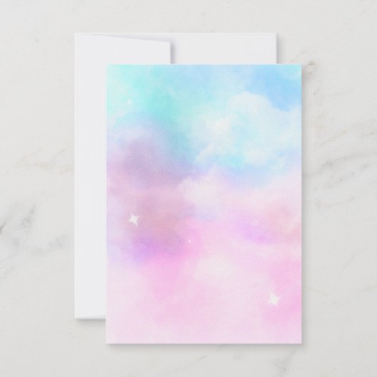 クラウドナイン女の子の赤ちゃんシャワー サンキューカード (裏面)