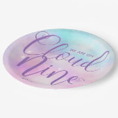 クラウドナイン女の子の赤ちゃんシャワー ペーパープレート (アングル)