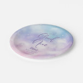 クラウドナイン女の子の赤ちゃんシャワー ペーパープレート (アングル)