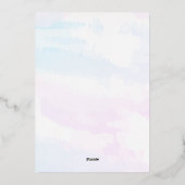 クラウドナイン抽象芸術ブルーバラ金ゴールドブライダルシャワー 箔招待状 (裏面)