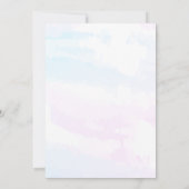クラウドナイン抽象芸術ブルーピンクブライダルシャワー 招待状 (裏面)