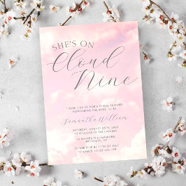 クラウドナイン曇りスカイミニマルブライダルシャワー 招待状