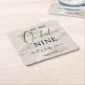 クラウドナイン男女兼用ベージュスカイ赤ちゃんシャワー スクエアペーパーコースター (アングル)