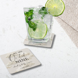 クラウドナイン男女兼用ベージュスカイ赤ちゃんシャワー スクエアペーパーコースター