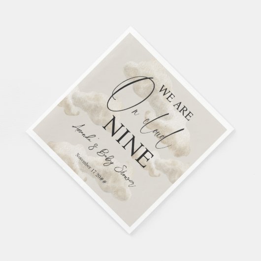 クラウドナイン男女兼用ベージュスカイ赤ちゃんシャワー スタンダードランチョンナプキン (角)