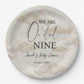 クラウドナイン男女兼用ベージュスカイ赤ちゃんシャワー ペーパープレート (正面)