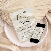 クラウドナイン男女兼用ベージュスカイ赤ちゃんシャワー 招待状