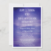 クラウドナイン誕生日ボーイズ女の子9thブルーアートドリーミー 招待状 (正面)