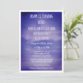 クラウドナイン誕生日ボーイズ女の子9thブルーアートドリーミー 招待状 (スタンド正面)