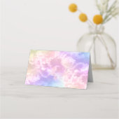 クラウドナイン誕生日座席表かわいいパステルスカイ プレイスカード (裏面)