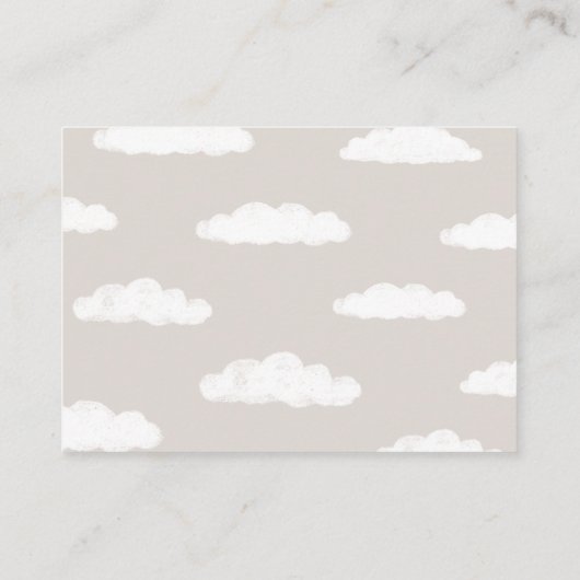 クラウドナイン赤ちゃんシャワーブックベビーカード エンクロージャーカード (裏面)
