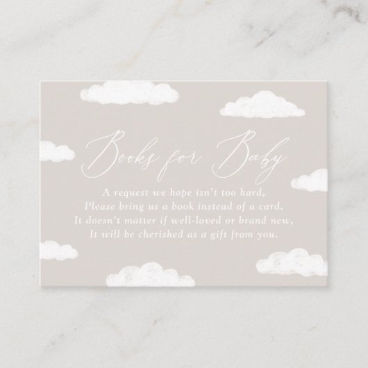 クラウドナイン赤ちゃんシャワーブックベビーカード エンクロージャーカード (正面)