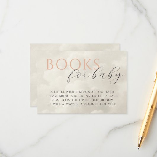 クラウドナイン赤ちゃんシャワーベビー エンクロージャーカード (正面/裏面インサイチュ)