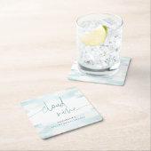 クラウドナイン青と白のブライダルシャワー夢 スクエアペーパーコースター (インサイチュ)