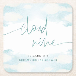 クラウドナイン青と白のブライダルシャワー夢 スクエアペーパーコースター