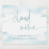 クラウドナイン青と白のブライダルシャワー夢 ビールラベル (シングルラベル)