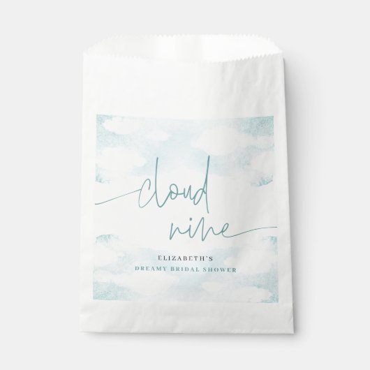 クラウドナイン青と白のブライダルシャワー夢 フェイバーバッグ (正面)