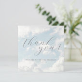 クラウドナイン青曇り空エレガントブライダルシャワー サンキューカード (スタンド正面)