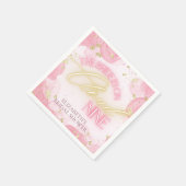 クラウドナイン9グローピンク金ゴールドグリッターブライダルシャワー スタンダードカクテルナプキン (角)