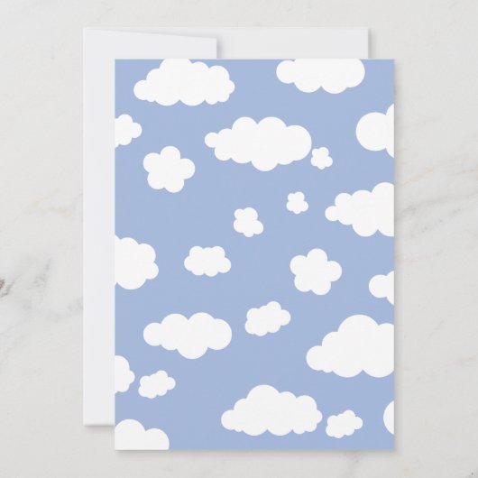 クラウドナイン9赤ちゃんシャワーかわいいお洒落パーティー 招待状 (裏面)