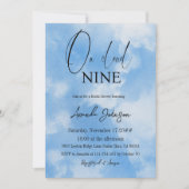 クラウドナイン ウォーターカラー ブルー ブライダルシャワー 招待状 (正面)