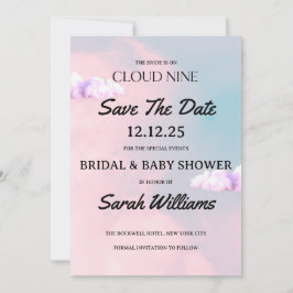 クラウドナイン カラフル パステル ブライダル ベイビーシャワー セーブザデート